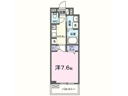 CARNABY(1K/3階)の間取り写真