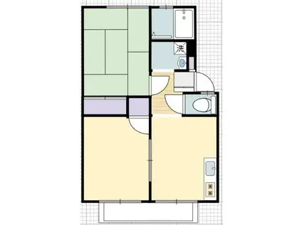 サンシティA&K K棟(2DK/2階)の間取り写真