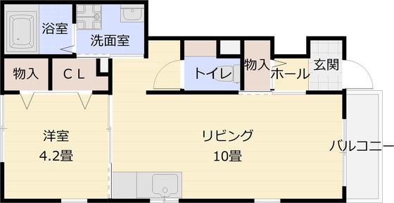VICTORY 円明町(1LDK/1階)の間取り写真