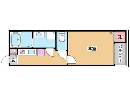 キャッスルコート須磨海浜公園(1K/3階)の間取り写真