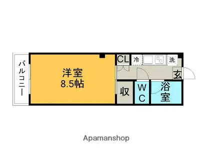 パレスウッド(1K/2階)の間取り写真