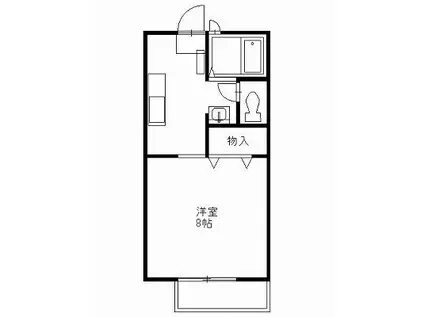 リバティヒルズ光陽台(1K/2階)の間取り写真