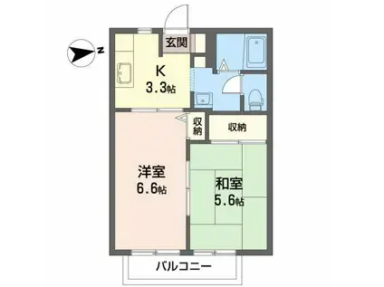 アビーロード(2K/2階)の間取り写真