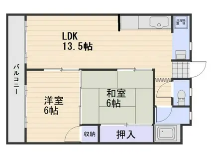 TIERRA芳泉I(2LDK/5階)の間取り写真