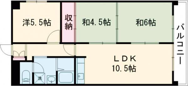 アルベール本町(3LDK/1階)の間取り写真