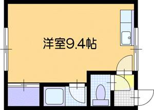 コーポ希望ヶ丘A(ワンルーム/2階)の間取り写真