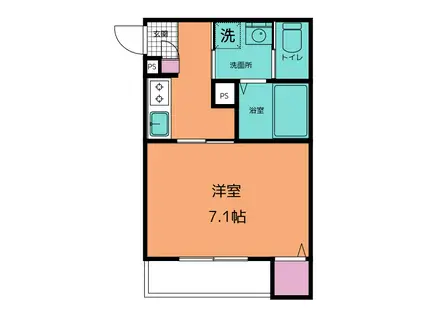 C VALLEY(1K/1階)の間取り写真