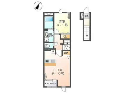 ステイゴールドII(1LDK/2階)の間取り写真