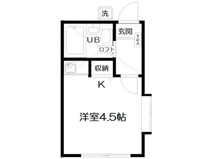 グランドール調布(ワンルーム/2階)の間取り写真