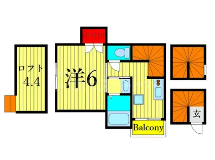 FAIR町屋II(1K/3階)の間取り写真