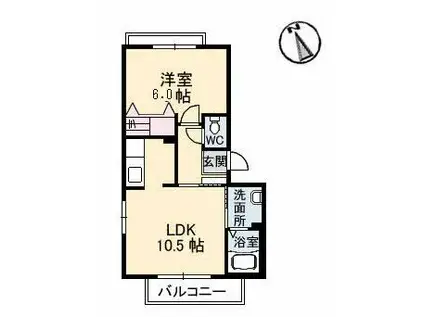 シャーメゾン大供(1LDK/1階)の間取り写真