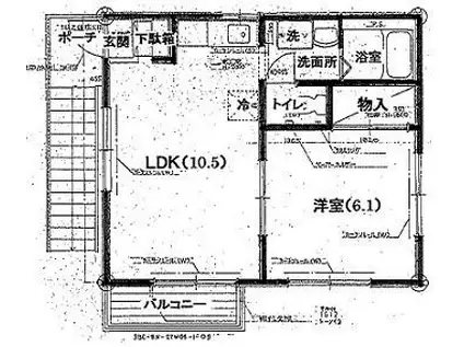 エステート渋谷(1LDK/2階)の間取り写真