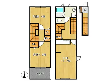 サニーNTB(2LDK/2階)の間取り写真