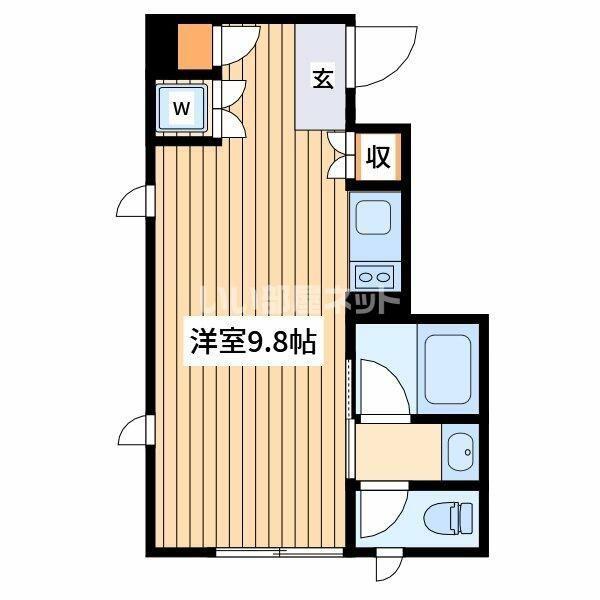 ビューハイツ暁(ワンルーム/2階)の間取り写真