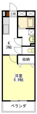 VIGORE KURIMA(1K/4階)の間取り写真