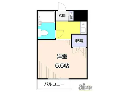 サンハイツ清瀬(1K/1階)の間取り写真