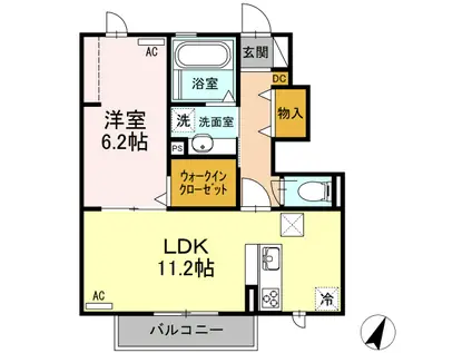 MAISON楓 Ⅲ(1LDK/1階)の間取り写真