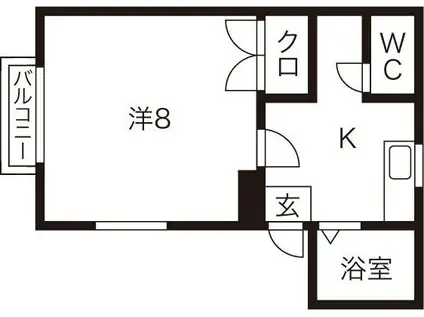 スカイタウンヨシダA(1K/2階)の間取り写真