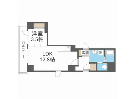 ALPHA PH 南平岸(1LDK/2階)の間取り写真