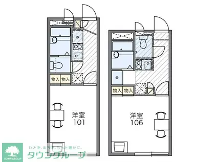 レオパレスオータム(1K/2階)の間取り写真