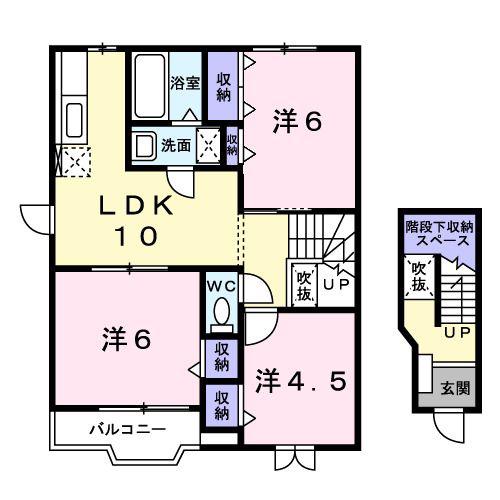 エレガンテ・M I(3LDK/2階)の間取り写真