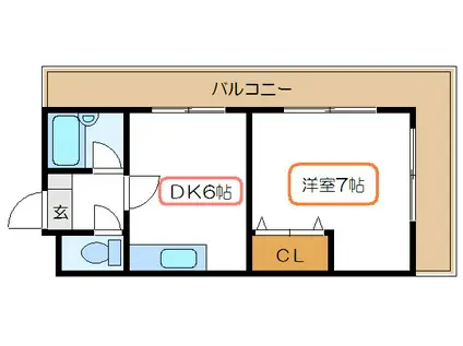 コム・エイト(1DK/3階)の間取り写真