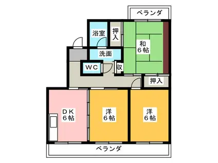 ファミーユ.A(3DK/4階)の間取り写真