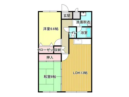 シズミハイツ(2LDK/2階)の間取り写真