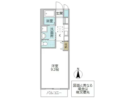 プランドール(1K/1階)の間取り写真