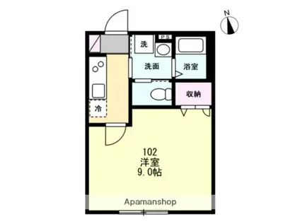 FELICE金沢文庫(1K/1階)の間取り写真