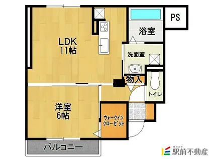 メイプル成章(1LDK/1階)の間取り写真