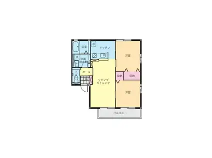 フローラ(2LDK/1階)の間取り写真