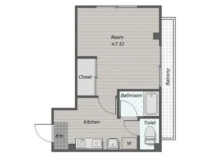 クレール柏(1K/3階)の間取り写真