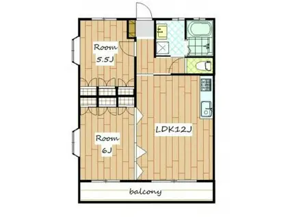 けやき通ハイツ(2LDK/2階)の間取り写真