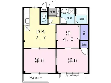 エルディム篠塚B(3DK/1階)の間取り写真