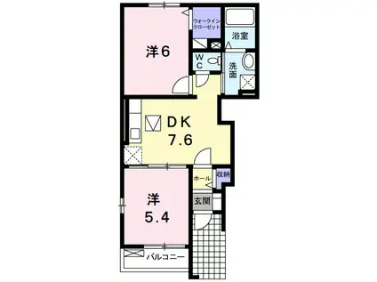 ポート ブリーゼ(2DK/1階)の間取り写真