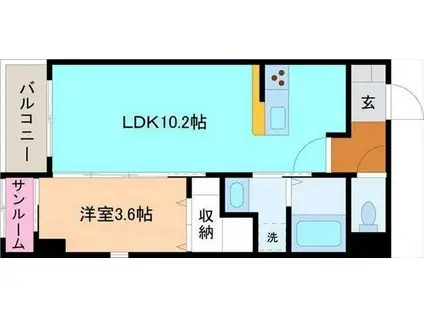 J-SUITE(1LDK/3階)の間取り写真