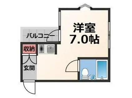 JPアパートメント生野II(ワンルーム/4階)の間取り写真