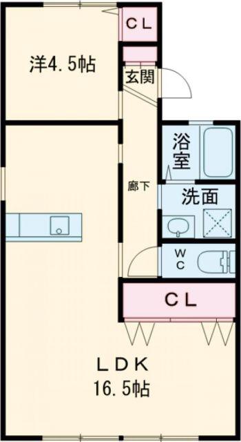 タデノハイツ(1LDK/2階)の間取り写真