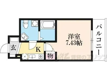 セレニテ高槻(1K/4階)の間取り写真