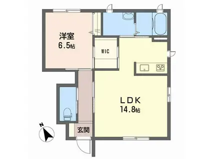 シャルム(1LDK/1階)の間取り写真