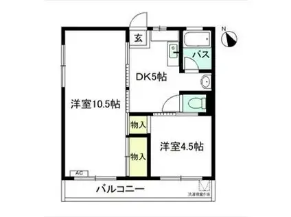 グランドマンション(2DK/2階)の間取り写真