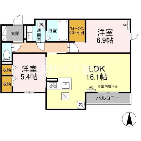 MAISON DE LUMIERE(2LDK/1階)の間取り写真