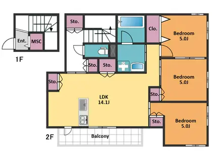元和泉3丁目メゾン(3LDK/1階)の間取り写真