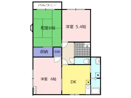 サンフレグランスB(3DK/1階)の間取り写真