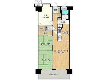 グレーシィ栗東オーブ(3LDK/3階)の間取り写真