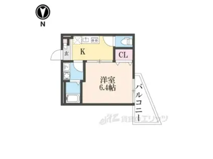 ALEGRIA京都九条(1K/2階)の間取り写真