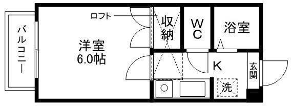 ケントハウスN(1K/2階)の間取り写真