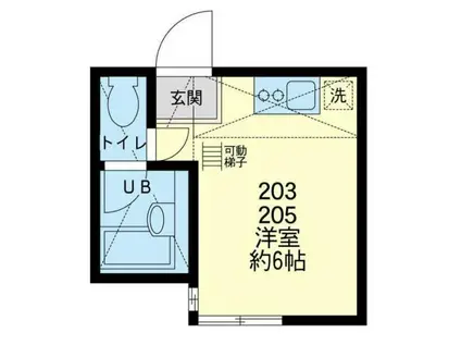 ユナイト保土ヶ谷フィリップの丘(ワンルーム/2階)の間取り写真
