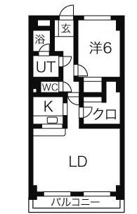 グリーンヒルズ白山(1LDK/4階)の間取り写真